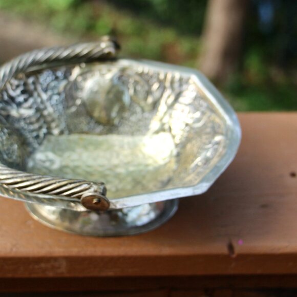 vintage Small silver plated dish with handle - Picture 3 of 8